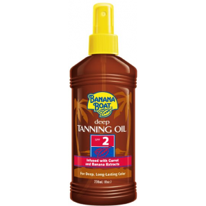 Banana Boat Deep TANNING OIL SPF 2 Blended with Carrot & Banana Extracts 236 ml